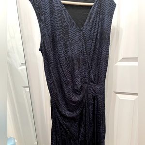 HUGO BOSS jersey dress size M (8). Black Blue Pattern.